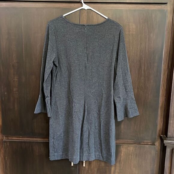 Madewell Dark Gray Jersey Knit Long Sleeve Dress Medium - Picture 3 of 5